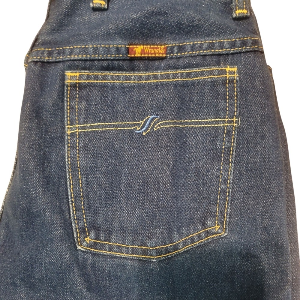 Wrangler Vintage High Waisted Straight Leg Jeans Dark Wash Blue Denim Womens 28